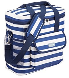KitchenCraft We Love Summer Nautical-Striped Medium Cool Bag, 12 L (2.5 gal) - Navy Blue/White
