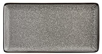 Olympia Mineral Rectangular Porcelain Plates 228mm, Grey, Pack of 6 | Chip-resistant rolled edges prevent damage in busy kitchens, while stackable shapes save storage space. Dishwasher safe.