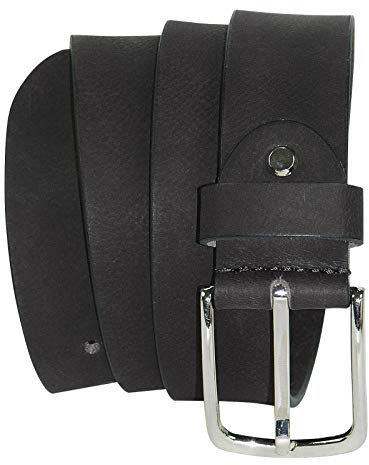 Harrys-Collection HC Herren Ledergürtel Büffelleder mit eleganter Schließe, Bundweite:Bundweite 95 = Gesamtlänge 109, Farben:schwarz
