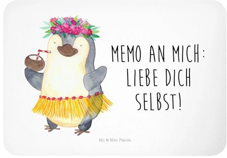 Mr. & Mrs. Panda Kühlschrankmagnet Pinguin Kokosnuss - Geschenk, Aloha, Urlaub, büromagnet, zettelhalter, Hawaii, Magnet, holzmagnet, whiteboardmagnet