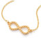 COOLSTEELANDBEYOND Goldfarben Petit Punktiert Number 8 Amour Infini Pendentif Collier Acier Inoxydable - Femme et Filles - 47CM Chaîne