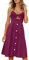 FANCYINN Vestidos Mujer Verano Casual Fiesta Media Pierna Bandage Floral Vestidos Midi Mujer