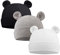 XIAOHAWANG Babyhut mit Bären, Ohren, Jungen, Mädchen, Mütze, Baumwolle, für Neugeborene, 0 bis 6 Monate, Bär (Weiß + Schwarz + Grau), 0-6 Monate