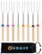 Corque - Lot de 8 brochettes extensibles en métal pour brasero - Manche en bois - 81,3 cm - Pour barbecue, hot-dog, cuisine, feu de camp