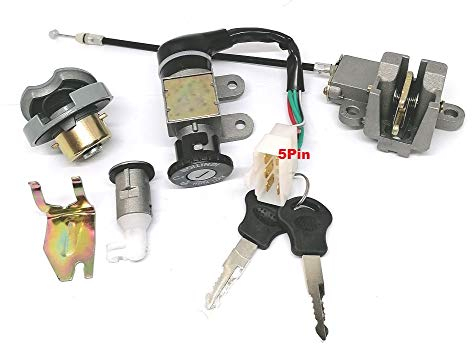 Roller Klinik Zündschloss 5Pin Schlosssatz komplett für GY6-Motorroller und -Mopeds mit 49cc bis 150cc, SONORA, MANUELL, 1 stück