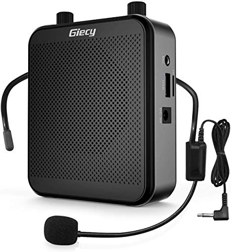 Giecy Amplificador de Voz portátil con micrófono 30W batería Recargable 2800mah, Sistema de megafonía, Amplificador Voz Ligero para Profesores, guías turísticos, Entrenadores Deportivos, presentadore