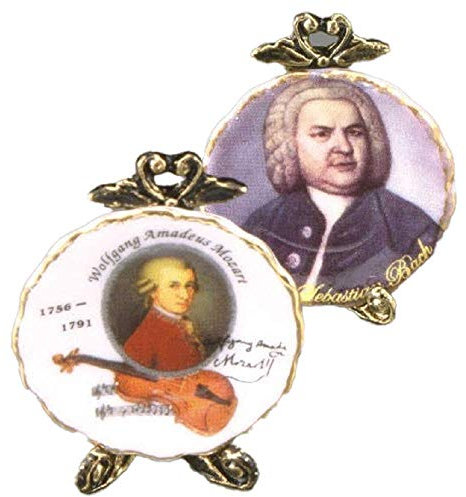 Melody Jane Puppenhaus Mozart & Bach Teller Deko Miniatur Reutter Porzellan Zubehör