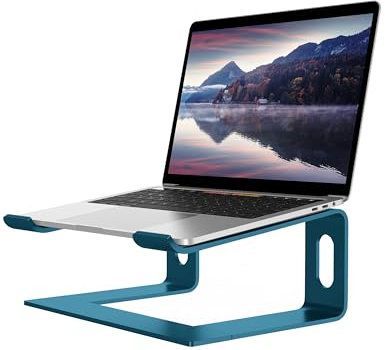 ALASHI Laptop Stand for Desk, Aluminum Computer Riser, Ergonomic Notebook Holder, Detachable Metal Laptops Elevator, PC Cooling Mount Support 10 to 15.6 Inches Notebook, Navy Blue