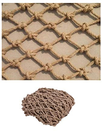 XCYYBB Dekoratives Jute-Hanfnetz, Jute-Schnur für Terrassendielen, Seil, Garten, Bündelungsnetz für Erwachsene, Fitness, Jute, Hängematte, verdickt, grob, Hanfseil, 1 x 1 m