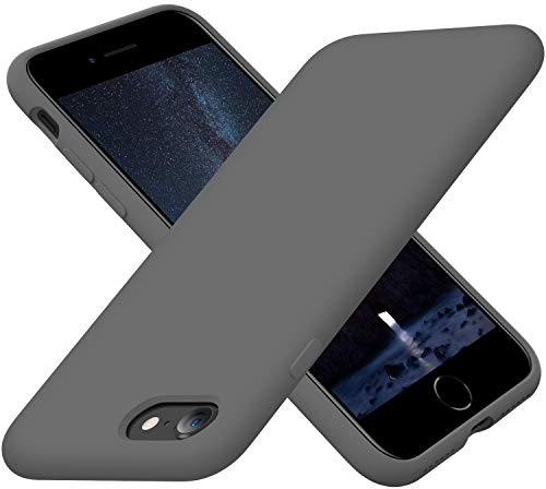 Cordking Designed for iPhone SE Case 2022/2020, for iPhone 7 8 Case, Silicone Ultra Slim Shockproof Phone Case with [Soft Microfiber Lining], 4.7 inch,Spacy Gray