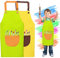 2 Stück Malschürze Kinder,Kinder Schürz,Kochschürze Kinder Jungen Mädchen,Küchenschürze Malschürze,Kinder Schürzen Set mit Taschen,Verstellbare Kleinkind Kochschürze für Basteln Malen Backen Kochen