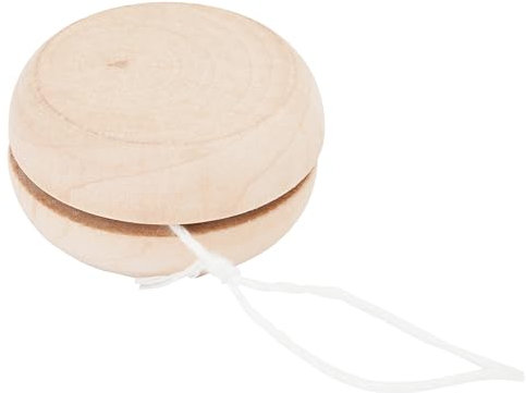 Yoyo Personnalisable en Bois Naturel - Yo-Yo avec Cordon 75cm - Jouet en Bois pour Enfant Et Adulte - Idée Cadeau d'anniversaire, Fêtes & Activités Plein Air (Rosko)