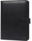 FYY 6 Löcher Binder Notizbuch, PU Leder Loseblatt Notebook, Din A5 Nachfüllbar PVC Taschen/A5 Refill Paper für Filofax Notizen DIY Bullet Journal Skizze,Schwarz