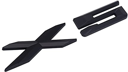 JUSTPING Black X5 Logo Abzeichen Emblem Aufkleber Auto Heckkofferaufkleber Kompatibel mit BMW X5 F15 F85 E53 E70 G05 Auto-Styling kompatibel mit BMW Aufkleber Abs (Color Name : B)