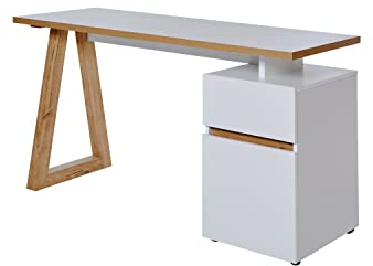 Amazon Brand - Movian Club - Office Desk with 1 Drawer and 1 Door, White