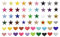 Mini Aufbügeln Patches Sticker, 56pcs Selbstklebend Gestickter Herz Aufnäher Zum Aufbügeln Stern Aufbügler Bügelbild Aufbügelflicken Kinder DIY Bestickte Patches Sticker für T-shirt Jeans Kleidung