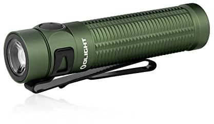 OLIGHT Baton 3 Pro Lampe de Poche LED Rechargeable Haute Puissance 1500 Lumens Lumière Blanc Neutre 175m Mini Torche Étanche pour Le Camping Voyage Vert