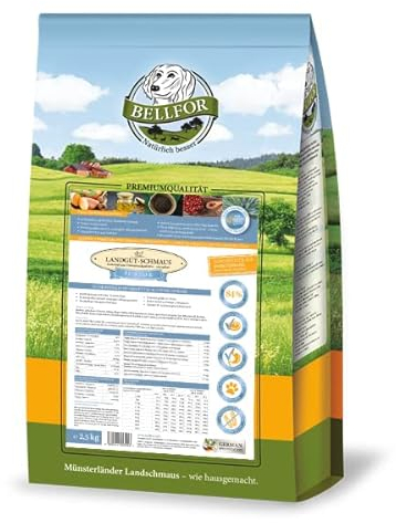 Bellfor Landgut-Schmaus Junior – Getreidefreies Trockenfutter für Welpen – 2,5 kg – Mit Insektenprotein, Hypoallergen & Besonders Verträglich für Junghunde