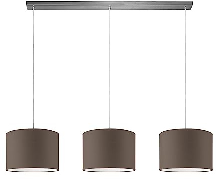 Home Sweet Home Moderne Hängelampe Beam Bling | 121/30/100cm | taupe | 3-flammige Hängelampe mit Lampenschirmen aus Stoff | für E27 LED-Lampe | für Wohnzimmer, Schlafzimmer
