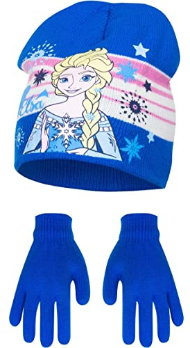OSAB 44012 Kinder Baby Set Beanie Mütze Handschuhe Frozen Die Eiskönigin (2-royalblau, 54cm)