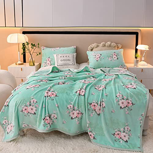 Bedruckte Muster Kuscheldecke, Warm Sofadecke Luxus Waschbar Wohndecke für Sofa Stuhl Bett Reise- und Wohnzimmer -11-180 × 200 cm (70 × 78 Zoll)