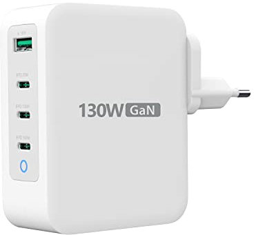 j5create 130W USB C Foldable GaN Fast Charger-100W PD 4-Port GaN USB C Charging Station, Wandladegerät, Laptop-Ladegerät, Travel Power Adapter|für MacBooks, Laptops, iPads, iPhones und mehr (JUP43130)