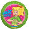 Party Factory `Hex-Hex´, Bibi Blocksberg Folienballon, grün/pink, Ø45cm, Heliumballon kleine Hexe mit Herz zum Kindergeburtstag