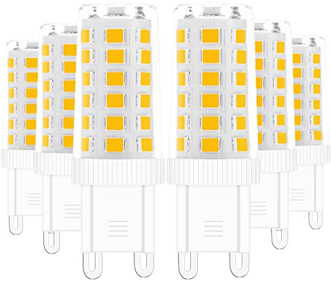 DGE G9 LED Lampe Warmweiß, 5W 450 Lumen G9 LED Birnen 3000K Ersatz 40W, 360° Abstrahlwinkel Energiesparlampe Nicht Dimmbar Led Leuchtmittel, 6er Pack