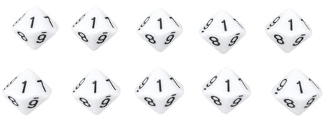 Alomejor Dadi 20 Pezzi di Dadi Numerici a 10 Facce di Buon Equilibrio per Giocare