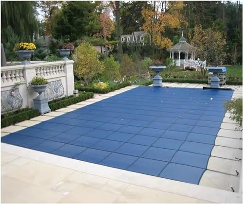 AviiSo Pool Cover Blue Mesh Inground Winter Pool Cover 2m 3m 4m 5m 6m 7m 8m 9m 10m, Rectangle Swimming Pool Winter Safety Cover, Hardware Included (Color : Blue, Size : 1m x 1m/3ft x 3ft)
