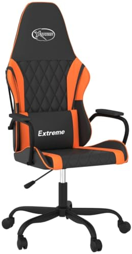 vidaXL Gaming-Stuhl mit Massagefunktion Schwarz und Orange Kunstleder