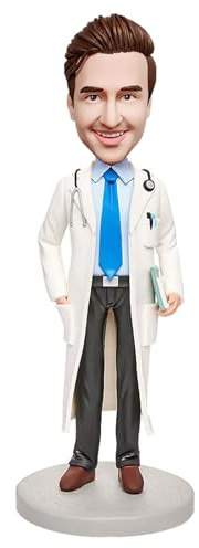 BobbleJoy Wackelkopf-Figur, personalisierbar, personalisierbar, Geschenke für Arzt, Krankenschwester (männlicher Arzt6)