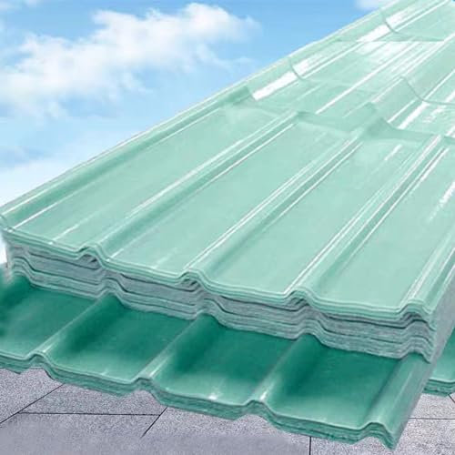 Pannelli da Tetto Trasparente Resistente Agli Urti,Lastra di Copertura in Fibra di Vetro di 1.2mm Protezione Uv,Lamiere per Copertura 1/3/5/7/10/14/16 Pz,per Piscina,Garage (0.9x0.9m/35x35in,14 Pcs)