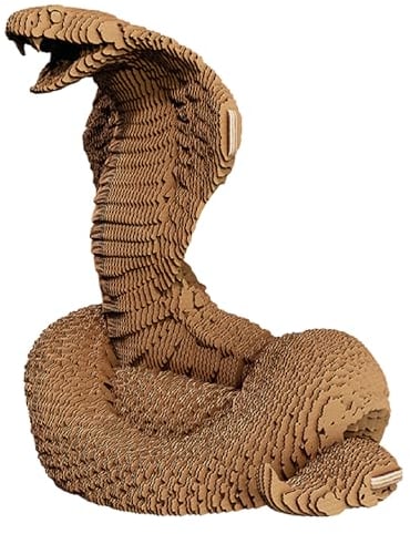 Cartonic - Schlange - Cobra - Konstrukteur aus Karton 3D - Maßmodell - Geschenk für Erwachsene und Kinder - Architekturfigur - Snake - Puzzle-Set