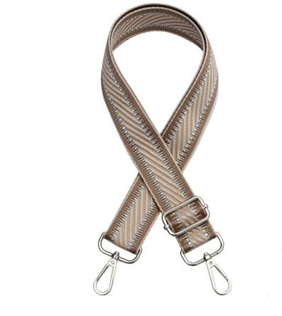 Whakano Verstellbarer Taschengurt,3.8cm Breiter Schultergurt Schulterriemen,Handtaschen Riemen Damen und Herrenm für DIY Zubehör Schultertaschen Umhängegurt Gurt,Khaki,Silver Buckle