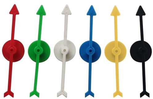 XJKLBYQ Arrow Spinner 6pcs 3,9 -Zoll -Brettspiel Spinner in 6 Farben Plastikspinner Brettspiel Ersatz für das Lustige Partyspiel im Klassenzimmer, Saugspinner, Saugspinner