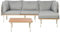 Gartenlounge Set 3-Sitzer weiß aus Metall Auflagen grau Sofa Tisch Hocker Senise