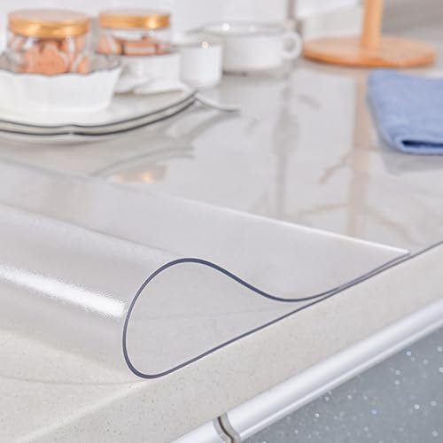 haiyusm Bodenschutzmatte Bürostuhl Transparent Schreibtischunterlage Bürostuhl Schreibtischstuhl Unterlage PVC Bodenbelag Meterware Tischschutz Restaurant 1.5mm (transparent,45cm×180cm)