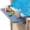 POOLHACKER Poolbar [Original] Swim Up Bar exklusiv für oberirdische runde Pools. Terrassentisch am Pool, intelligenter Klapptisch, einfache Wartung, wetterbeständig, stabile Tischplatte (Phantomgrau)