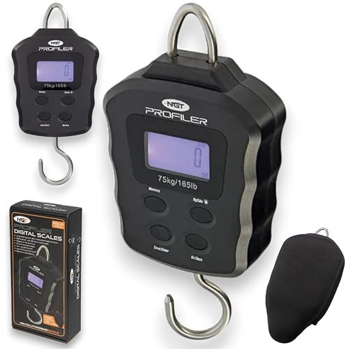 New NGT Fishing Scales Profiler Digital 165lb/75kg with Free Neoprene Case