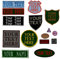 Personalised Embroidered Name Patches Badges Iron ON SEW Rolled Edge Embroidery, Lots of Shapes and Sizes