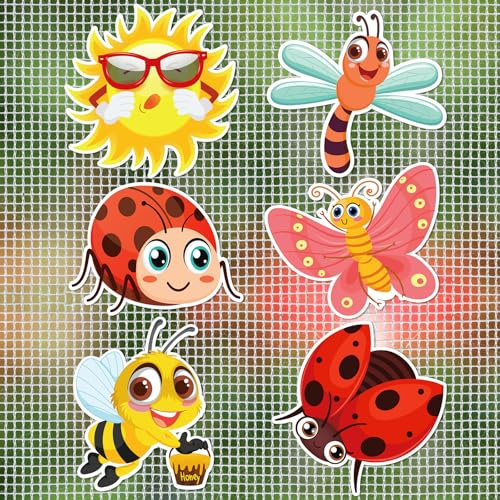 MWOOT 12 Pezzi Magneti per Porta Schermo, Flessibile Screen Door Decals, Doppia Faccia Schermo Protezione Magnetica è Adatto a Proteggere e Animali Domestici (6 Paia, 12 Fogli)