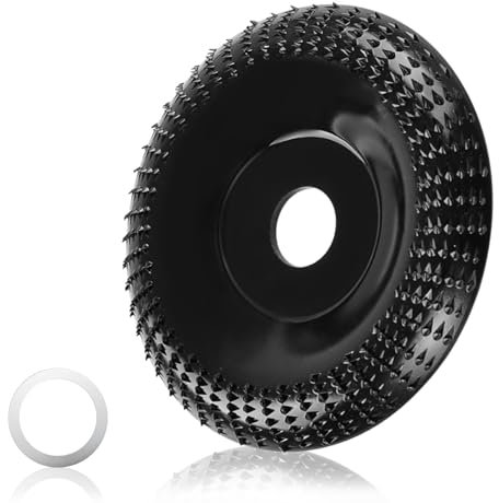 WEDAMOO Discos de lijado de madera para amoladora angular de 125 mm, fresadora de raíces, troncos de árbol, disco de corte de madera, disco fresado con convertidor de apertura de 16 mm, disco de