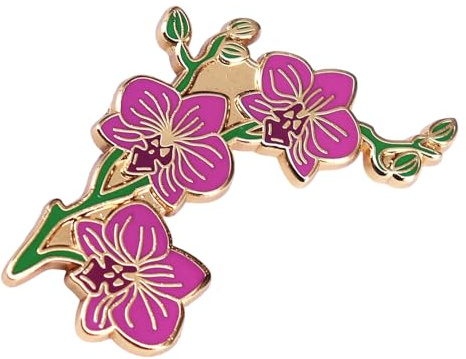 HUANGGG Élégante broche orchidées avec artisanat exquis, épinglette en forme de fleur, bijoux pour femmes, texture métallique pour femme