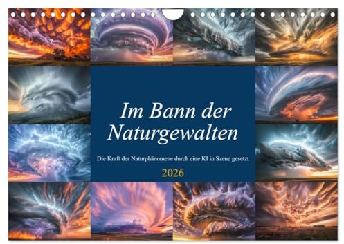 Im Bann der Naturgewalten (Wandkalender 2026 DIN A4 quer), CALVENDO Monatskalender: Die kraftvollen Tanzpartner von Blitz und Donner, die den Himmel ... die Erde erzittern lassen. (CALVENDO Natur)