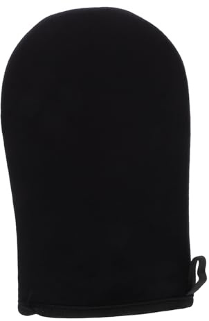 Bräunungshandschuh Schwarz aus Flanell und Schwamm für Körperlotion