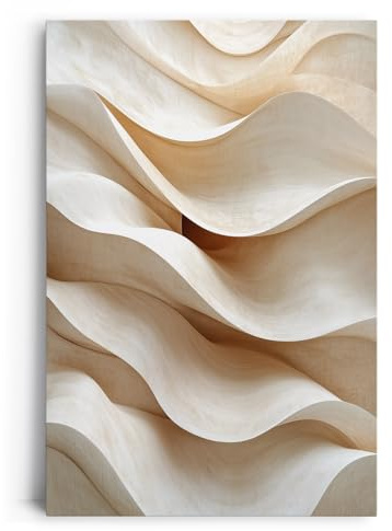 Paul Sinus 60x90cm Wandbild Organische Bewegung – Wellenstruktur in Holzoptik als Designstatement mit ruhiger Dynamik und natürlicher Eleganz