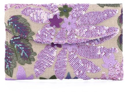 Jywmsc 2025 Summer Clutch Purse for Women Floral Beaded Purse Vintage Embroidery Sequin Evening Clutch for Formal Wedding