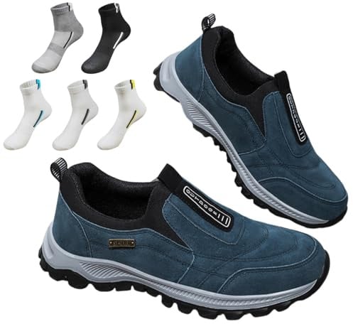 Orthopaedic Shoes Men's Slip On Walking Shoes with Arch Support, Lightweight Outdoor Shoes, Hiking Work Trainers Shoes
