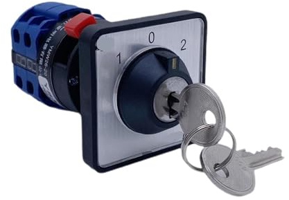 Interruptor de leva conmutación bipolar LW26 tres posiciones y 20 A con llave bloqueo orificio 22 mm, fácil instalación, YMW26-20YS3/2S1 Controls Switches